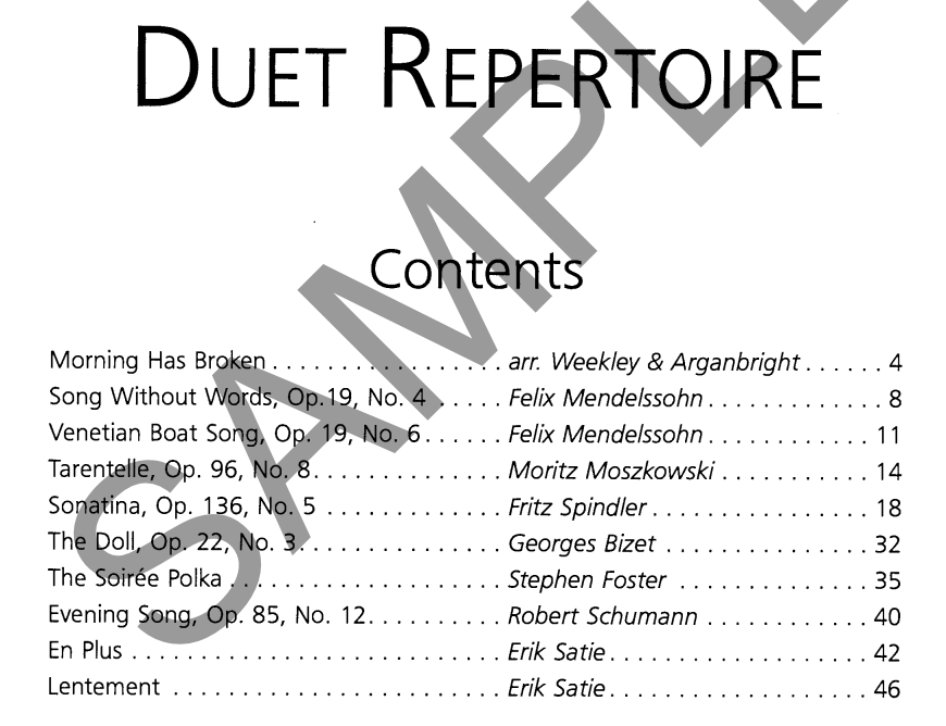 Duet Repertoire