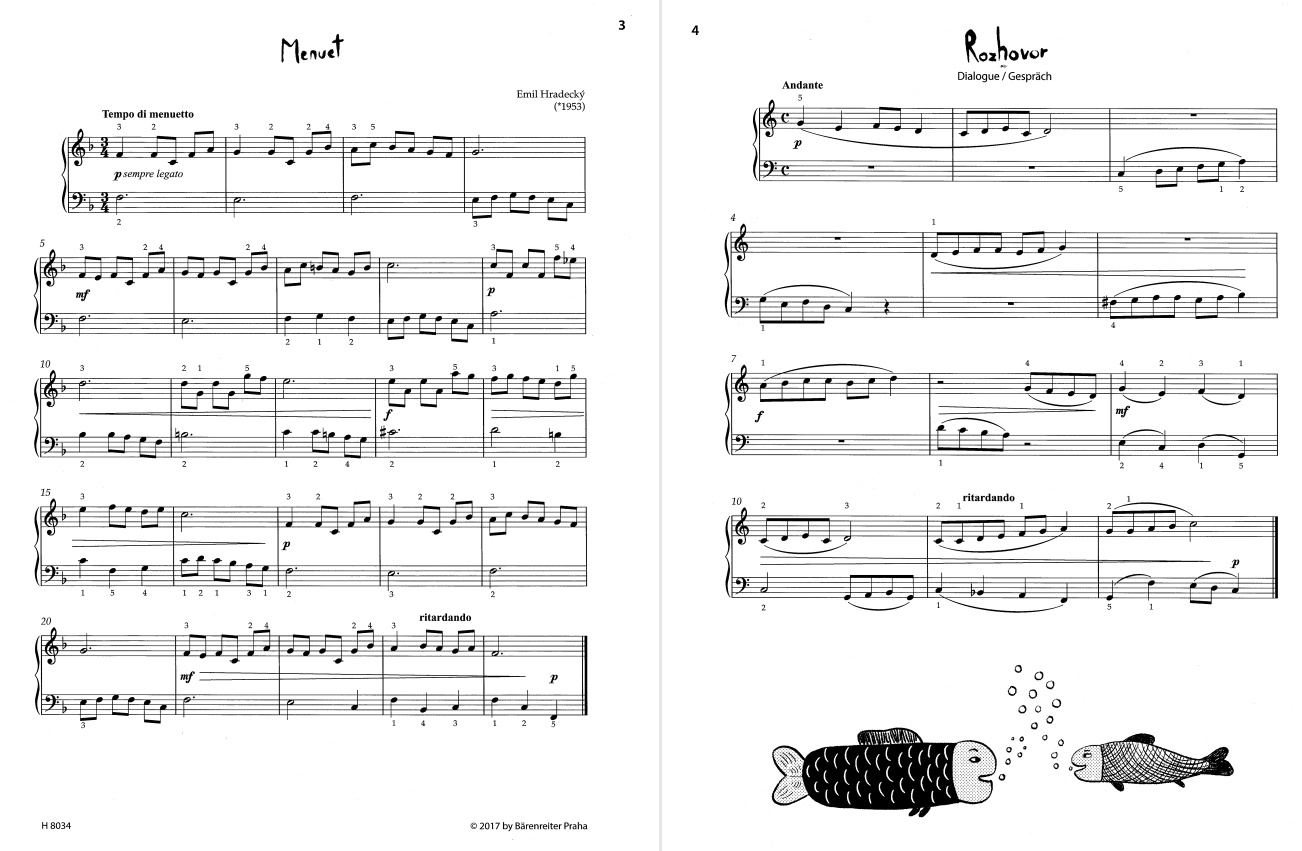 即將進入中級程度可以使用的多風格搭配教材 - Two-Part Piano Miniatures on One Page