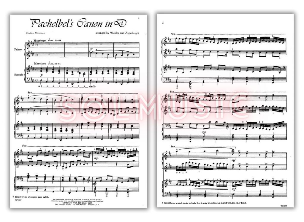 Pachelbels Canon in D (Piano Duet) 1